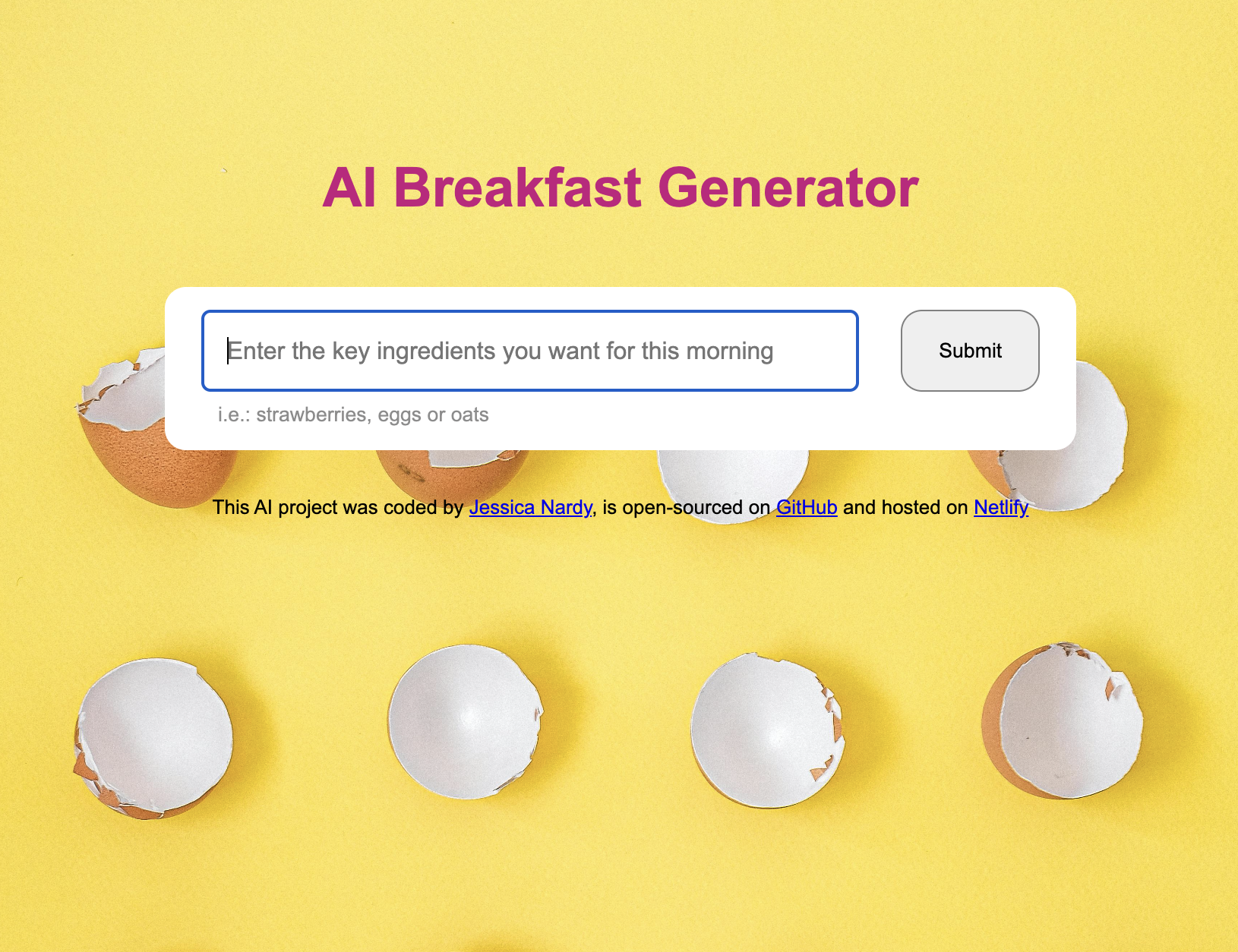 AI Breakfast Generator